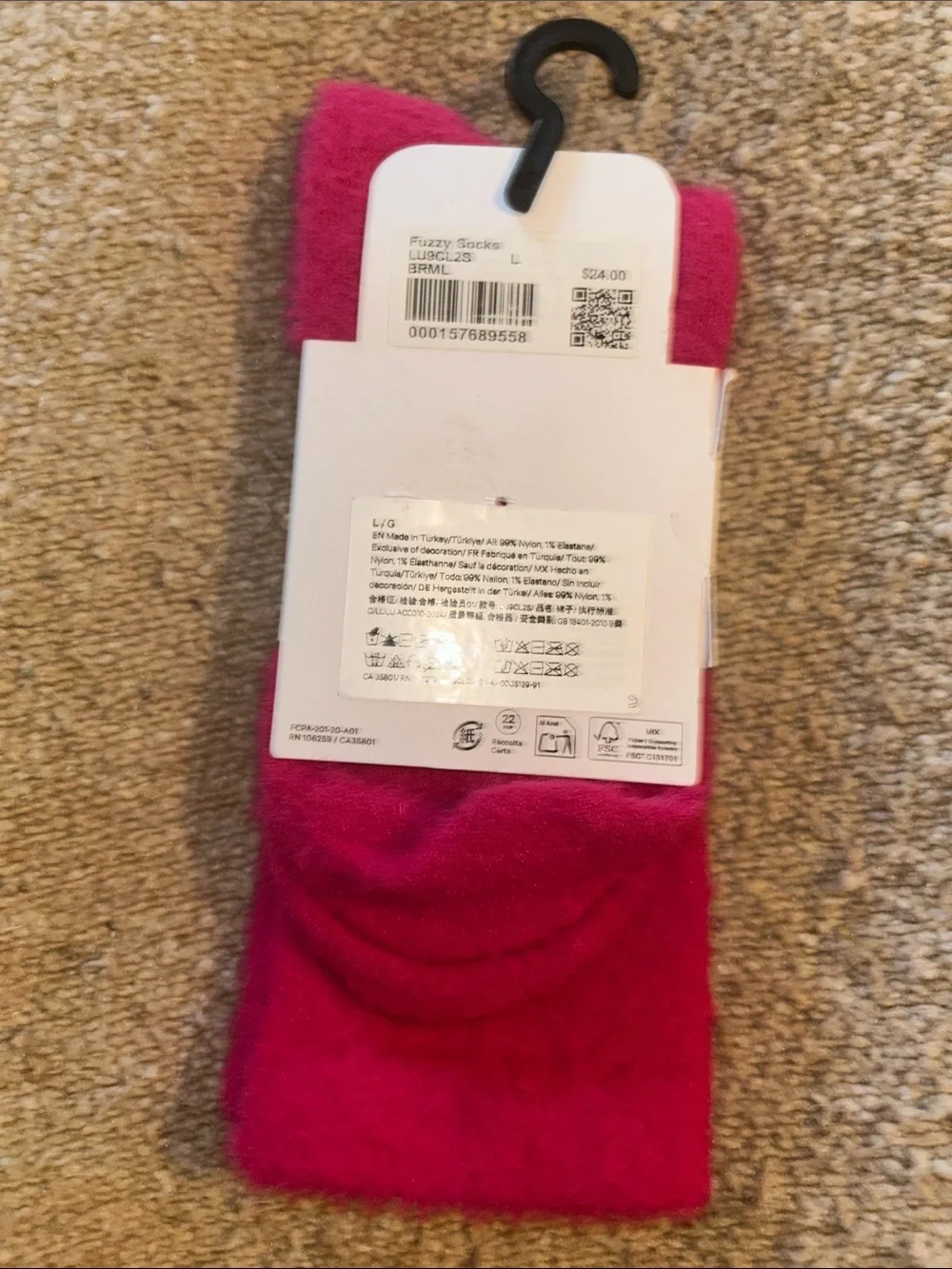 lululemon athletica Fuzzy Crew Socks - Hot Pink